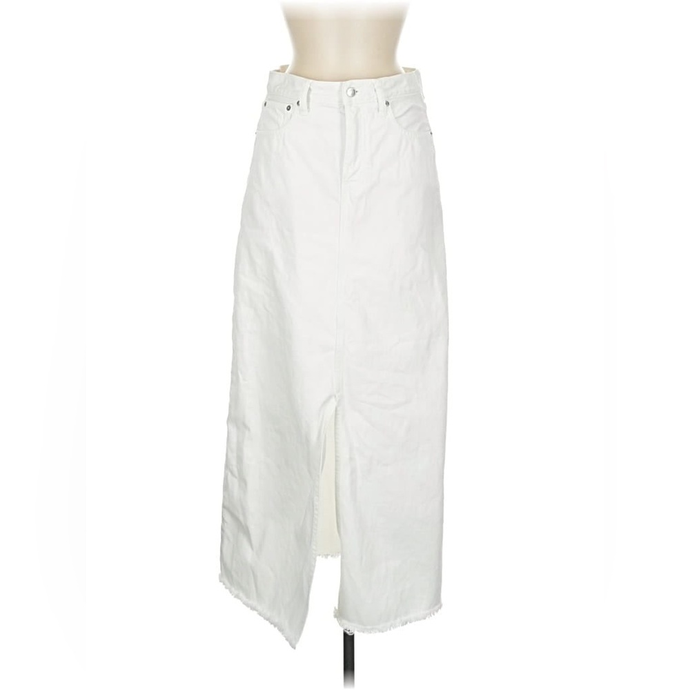 GAP White Mid-Rise Jean Maxi Skirt